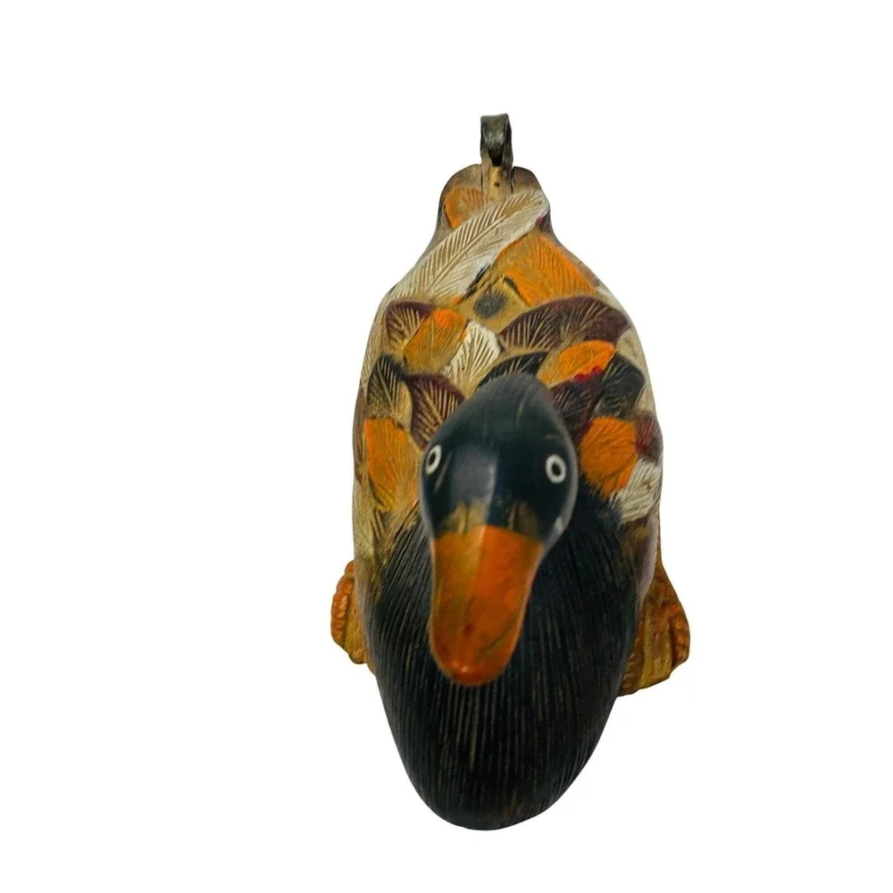 Unbranded Wooden Duck Decoy Hand Carved Painted Bird Figurine 11